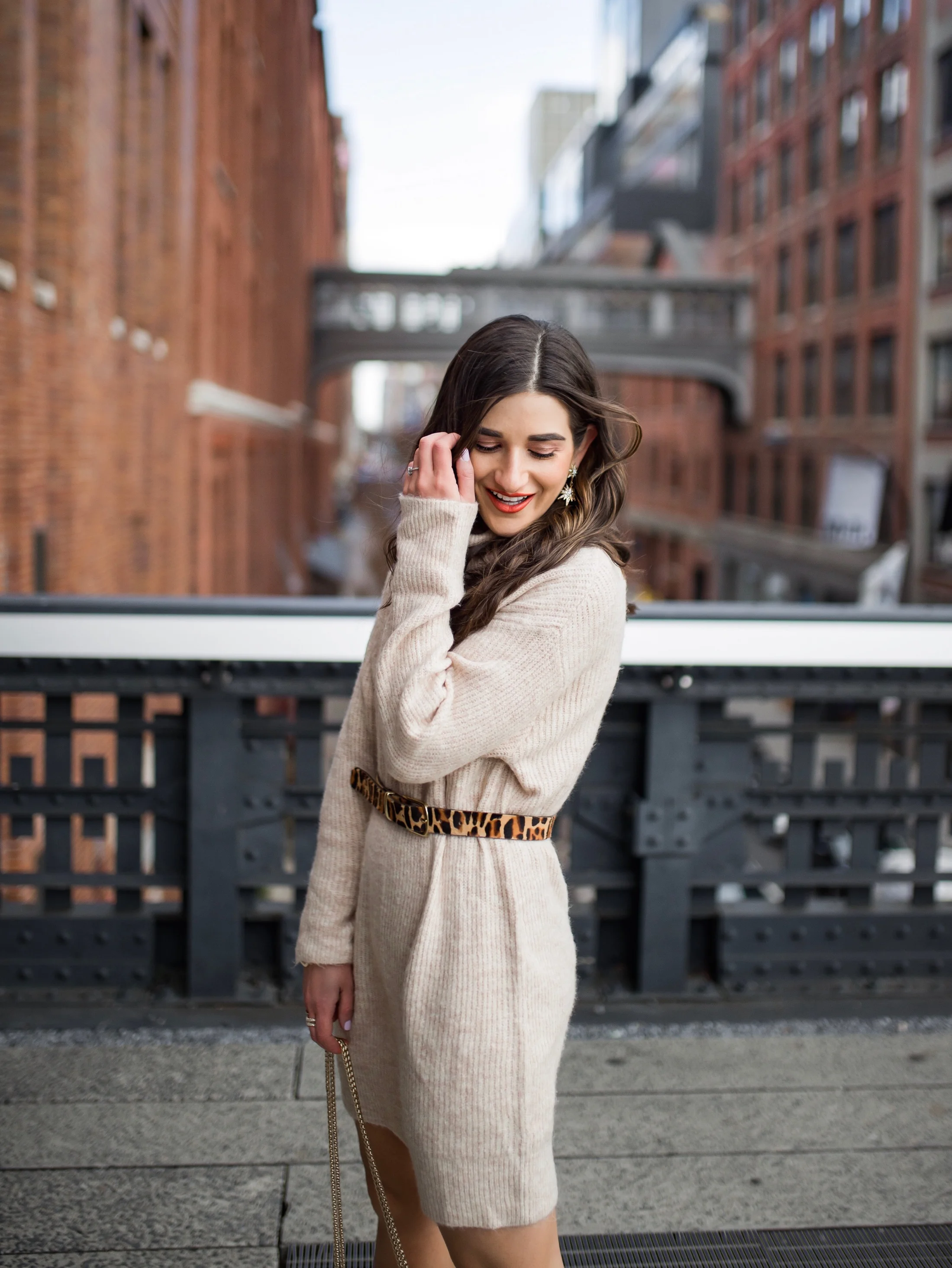 How Blogging Is Far From Freeloading Beige Sweater Dress White Booties Esther Santer